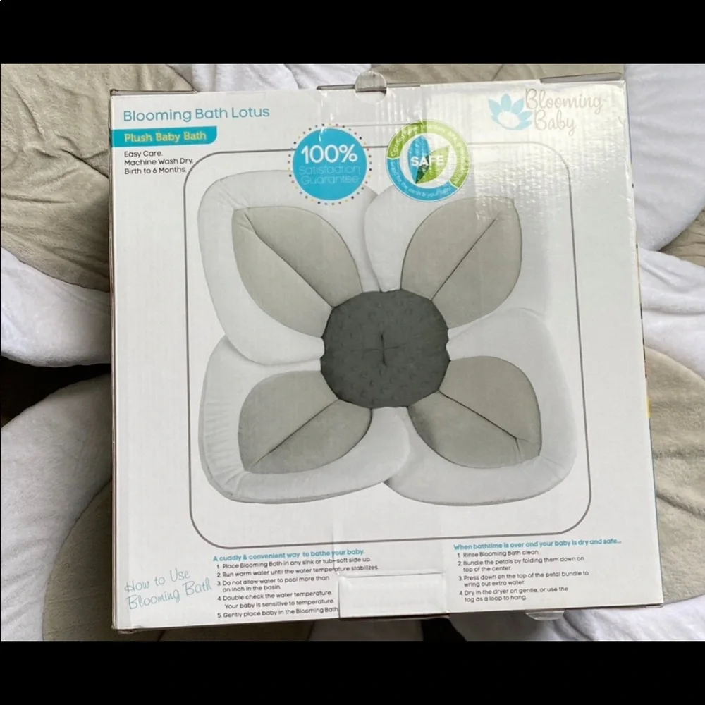 Blooming Bath Infant Baby Tub - Light Dark Grey and White